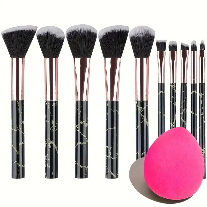 Beauty Makeup Gift Sets - ชุดแปรงหินอ่อน 10 ชิ้น + บลัชออนบิวตี้ |