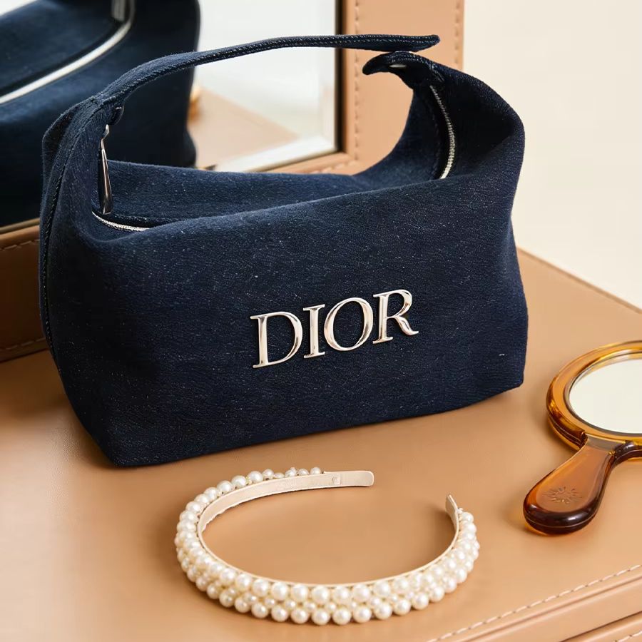Beauty Makeup Dior - กระเป๋าสะพายไหล่ผู้หญิง DIOR หรูหรา ผ้าเดนิม ความจุขนาดใหญ่ แฟชั่น