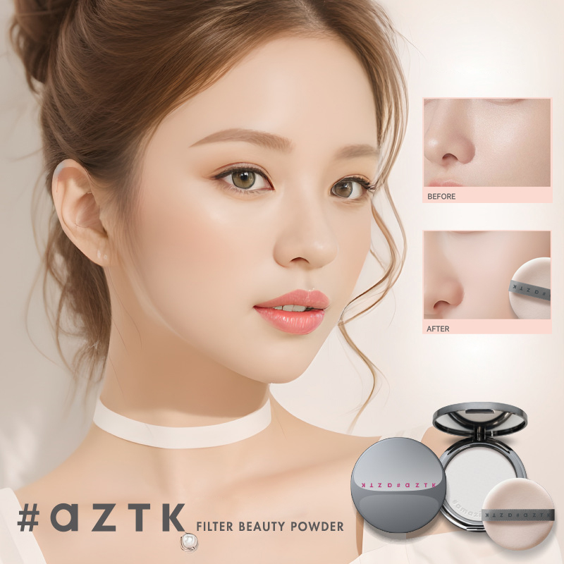 Beauty Makeup Filter - AZTK Fliter BEAUTY POWDER แป้งฝุ่นแต่งหน้าแบบไม่ติดผิว แป้งฝุ่นกันน้ำ