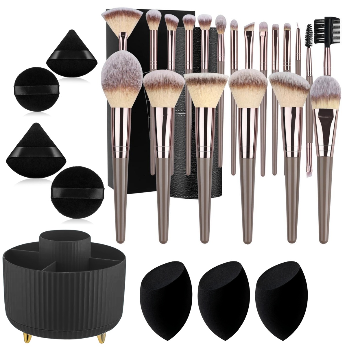 Beauty Makeup Gift Sets - ชุดแปรงแต่งหน้าแบบมืออาชีพ 1-20 ชิ้น แปรงแต่งหน้าคุณภาพพรีเมียม ขนแปรงสังเคราะห์ สำหรับอายแชโดว์